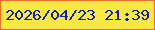 文字の大きさ：3、枠の色：ed7120、背景の色：f9e744、文字の色：0e22a0 無料ブログパーツのブログ時計