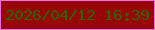文字の大きさ：5、枠の色：ed71e1、背景の色：980508、文字の色：2b6604 無料ブログパーツのブログ時計