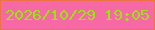 文字の大きさ：4、枠の色：ed7244、背景の色：f769a4、文字の色：99e60f 無料ブログパーツのブログ時計