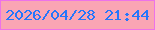 文字の大きさ：4、枠の色：ed72e9、背景の色：faa5b4、文字の色：2576fb 無料ブログパーツのブログ時計