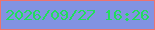 文字の大きさ：2、枠の色：ed736f、背景の色：8293e2、文字の色：21de5c 無料ブログパーツのブログ時計