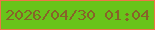 文字の大きさ：1、枠の色：ed7547、背景の色：68c41a、文字の色：876329 無料ブログパーツのブログ時計