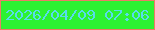 文字の大きさ：2、枠の色：ed7b67、背景の色：2df232、文字の色：58dbec 無料ブログパーツのブログ時計