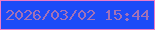 文字の大きさ：2、枠の色：ed7bc9、背景の色：1d4bf8、文字の色：a271b8 無料ブログパーツのブログ時計