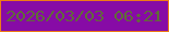 文字の大きさ：4、枠の色：ed7c16、背景の色：870ba6、文字の色：616b38 無料ブログパーツのブログ時計