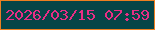 文字の大きさ：2、枠の色：ed7f21、背景の色：064547、文字の色：e82e85 無料ブログパーツのブログ時計