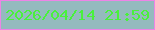 文字の大きさ：2、枠の色：ed84e6、背景の色：94babe、文字の色：49f13b 無料ブログパーツのブログ時計