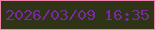 文字の大きさ：4、枠の色：ed85ab、背景の色：303417、文字の色：7a29a0 無料ブログパーツのブログ時計