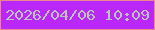 文字の大きさ：2、枠の色：ed868f、背景の色：b927f9、文字の色：bcc3bb 無料ブログパーツのブログ時計
