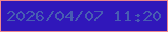 文字の大きさ：2、枠の色：ed878d、背景の色：3017ba、文字の色：485db2 無料ブログパーツのブログ時計