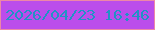 文字の大きさ：5、枠の色：ed87a7、背景の色：bb4deb、文字の色：2193c5 無料ブログパーツのブログ時計