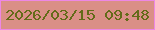 文字の大きさ：4、枠の色：ed87e5、背景の色：da8f87、文字の色：636b19 無料ブログパーツのブログ時計