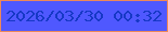 文字の大きさ：2、枠の色：ed8859、背景の色：4f58ff、文字の色：1638c6 無料ブログパーツのブログ時計
