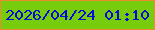 文字の大きさ：4、枠の色：ed8a34、背景の色：77cc0b、文字の色：000dda 無料ブログパーツのブログ時計