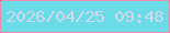 文字の大きさ：3、枠の色：ed8baa、背景の色：6bdbe7、文字の色：cedaec 無料ブログパーツのブログ時計