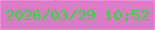 文字の大きさ：5、枠の色：ed8ddc、背景の色：d97cc5、文字の色：14ea26 無料ブログパーツのブログ時計