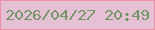 文字の大きさ：1、枠の色：ed8ea5、背景の色：e6c1d5、文字の色：729666 無料ブログパーツのブログ時計