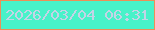 文字の大きさ：5、枠の色：ed8f57、背景の色：48f2c9、文字の色：c3d4e6 無料ブログパーツのブログ時計