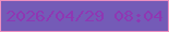 文字の大きさ：5、枠の色：ed8fc0、背景の色：745bb7、文字の色：8f37b3 無料ブログパーツのブログ時計