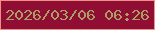 文字の大きさ：4、枠の色：ed9187、背景の色：900e33、文字の色：ac9d65 無料ブログパーツのブログ時計