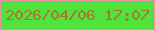 文字の大きさ：5、枠の色：ed91a9、背景の色：50e33c、文字の色：a67829 無料ブログパーツのブログ時計