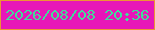 文字の大きさ：1、枠の色：ed9335、背景の色：e717b8、文字の色：41dc9b 無料ブログパーツのブログ時計
