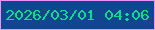 文字の大きさ：1、枠の色：ed93f1、背景の色：10458f、文字の色：09dd8e 無料ブログパーツのブログ時計