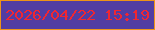 文字の大きさ：4、枠の色：ed9417、背景の色：523da2、文字の色：f02632 無料ブログパーツのブログ時計