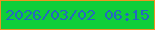 文字の大きさ：3、枠の色：ed9421、背景の色：0fce3a、文字の色：2567c0 無料ブログパーツのブログ時計