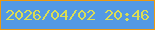 文字の大きさ：2、枠の色：ed9910、背景の色：5399e4、文字の色：dadd55 無料ブログパーツのブログ時計