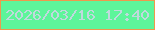 文字の大きさ：4、枠の色：ed994c、背景の色：5df59a、文字の色：c0d9dd 無料ブログパーツのブログ時計