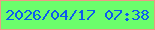 文字の大きさ：1、枠の色：ed9986、背景の色：6bfd6c、文字の色：0b5bef 無料ブログパーツのブログ時計