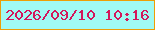文字の大きさ：3、枠の色：ed9e05、背景の色：a0faf3、文字の色：d3175b 無料ブログパーツのブログ時計