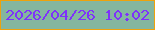 文字の大きさ：5、枠の色：eda20d、背景の色：84b69f、文字の色：7e32fa 無料ブログパーツのブログ時計