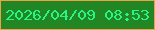 文字の大きさ：3、枠の色：eda344、背景の色：238624、文字の色：27f685 無料ブログパーツのブログ時計