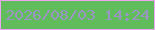 文字の大きさ：2、枠の色：eda4f3、背景の色：61bc5b、文字の色：9a95c4 無料ブログパーツのブログ時計