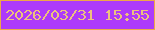 文字の大きさ：2、枠の色：eda747、背景の色：ad3afa、文字の色：edc27d 無料ブログパーツのブログ時計