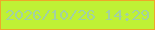 文字の大きさ：2、枠の色：eda829、背景の色：bff135、文字の色：a2d1a2 無料ブログパーツのブログ時計