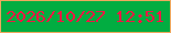 文字の大きさ：2、枠の色：eda85d、背景の色：02ad41、文字の色：f01644 無料ブログパーツのブログ時計