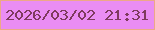 文字の大きさ：3、枠の色：eda887、背景の色：ea8df3、文字の色：7e3a5e 無料ブログパーツのブログ時計