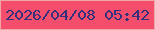 文字の大きさ：2、枠の色：eda8a6、背景の色：f54d6c、文字の色：34307c 無料ブログパーツのブログ時計