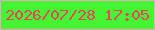 文字の大きさ：1、枠の色：edaabd、背景の色：45f534、文字の色：ee435d 無料ブログパーツのブログ時計