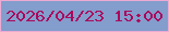 文字の大きさ：1、枠の色：edaad3、背景の色：839dcc、文字の色：aa075d 無料ブログパーツのブログ時計
