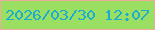 文字の大きさ：2、枠の色：edab9c、背景の色：9ade62、文字の色：1cabd1 無料ブログパーツのブログ時計