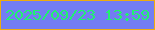 文字の大きさ：5、枠の色：edac0e、背景の色：737df3、文字の色：20f270 無料ブログパーツのブログ時計