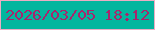 文字の大きさ：5、枠の色：edadc3、背景の色：04b69e、文字の色：a8246d 無料ブログパーツのブログ時計
