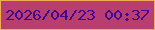 文字の大きさ：5、枠の色：edae57、背景の色：b83e6f、文字の色：400491 無料ブログパーツのブログ時計