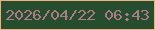文字の大きさ：2、枠の色：edae80、背景の色：264e2e、文字の色：ad7b88 無料ブログパーツのブログ時計