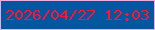 文字の大きさ：4、枠の色：edaedb、背景の色：02579e、文字の色：fe133b 無料ブログパーツのブログ時計