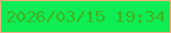 文字の大きさ：5、枠の色：edb082、背景の色：0eed53、文字の色：41b221 無料ブログパーツのブログ時計